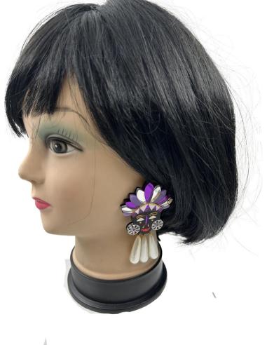 PENDIENTES DE DISEÑO PARA MUJER  EN MADRID, MASCARA AZTECA