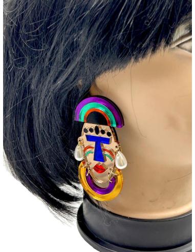 PENDIENTES DE DISEÑO PARA MUJER  EN MADRID, MASCARA TANZANIA