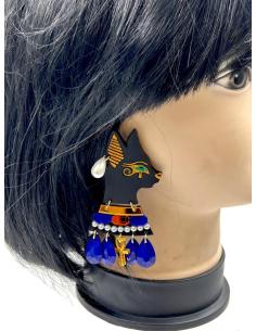 PENDIENTES DE DISEÑO GRAN VIA, MADRID, DIOSA EGIPCIA BASTET 2