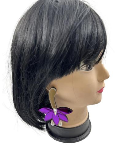 PENDIENTES DE DISEÑO PARA MUJER, MODELO DALIA PURPURA