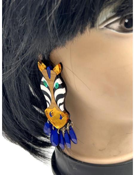 PENDIENTES ORIGINALES  Y DE DISEÑO PARA MUJER EN MADRID, MODELO CEBRA, EL JARDIN DEL DESEO