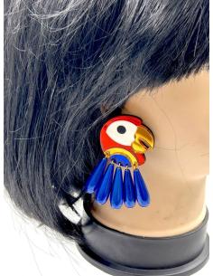 PENDIENTES MUJER DE DISEÑO, MEDELO LORO, PENDIENTES COLORIDOS EL JARDIN DEL DESEO