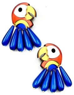 PENDIENTES MUJER DE DISEÑO, MEDELO LORO, PENDIENTES COLORIDOS EL JARDIN DEL DESEO 2