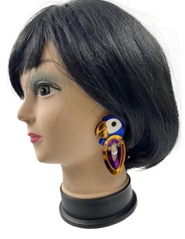 PENDIENTES MUJER ORIGINALES Y DE DISEÑO LORO AZUL