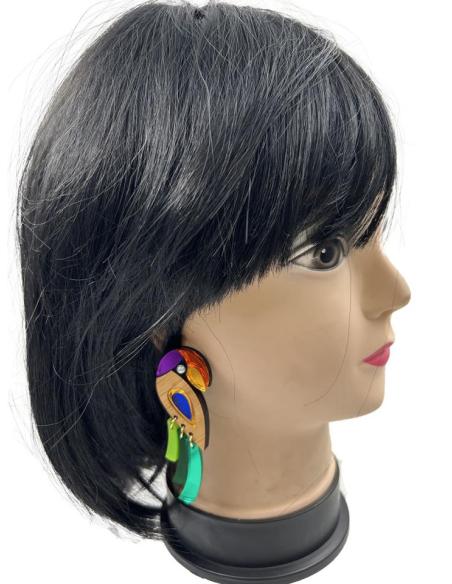 PENDIENTES LARGOS MUJER DE DISEÑO, MODELO  TUCAN, EL JARDIN DEL DESEO