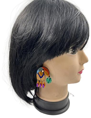 PENDIENTES MUJER DE DISEÑO GRAN COLORIDO, CABEZA TUCAN