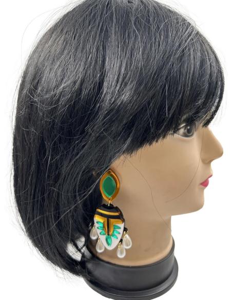 PENDIENTES LARGOS MUJER DE DISEÑO, MODELO AZTECA