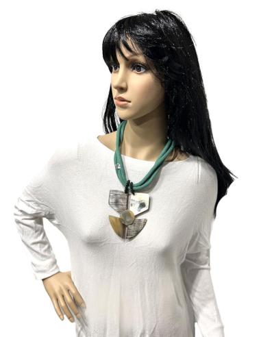COLLARES DE MUJER VERDES CON COLGANTE ASTA TRIBAL