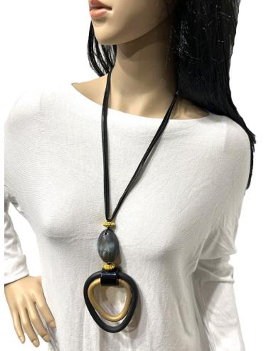 COLLARES MUJER NEGROS ORIGINALES CON COLGANTE ETNICO ASTA