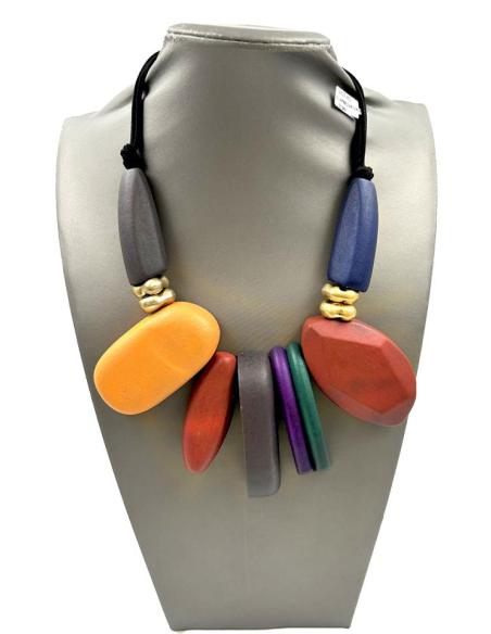 COLLARES MUJER CORTOS EN MULTICOLOR ARTE TRIBAL PARA LOOK DE DIA