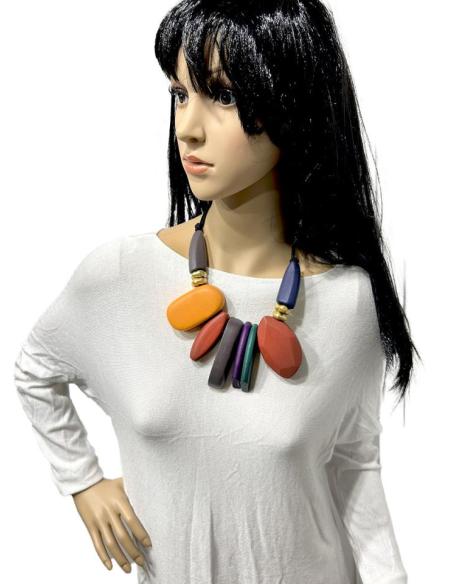 COLLARES MUJER CORTOS EN MULTICOLOR ARTE TRIBAL PARA LOOK DE DIA