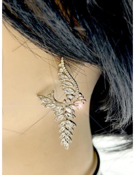 PENDIENTES BODA PLATEADOS LARGOS SOFISTICADO Y FAVORECEDOR