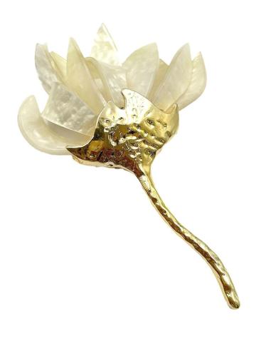 BROCHES MUJER BONITOS Y ELEGANTES CON FLOR BLANCA