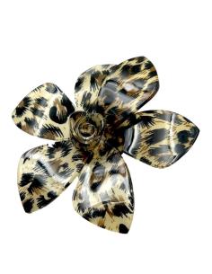 BROCHES DE FLORES VISTOSAS EN ANIMAL PRINT SIEMPRE ELEGANTE Y DE MODA