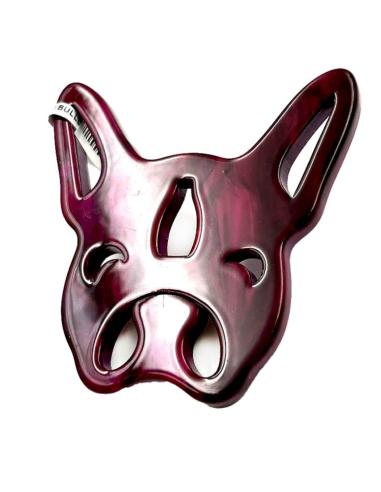 BROCHES DE CARITA DE PERRO BULLDOG TONO VINO BUGAMBILIA