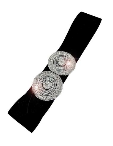 CINTURONES DE FIESTA NEGROS Y PLATEADOS PARA BODAS Y EVENTOS