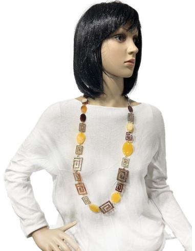 COLLARES MOSTAZA Y MARRON LARGOS PARA REALAR EL LOOK
