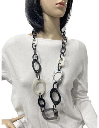 COLLARES NEGROS Y BLANCOS CON ESLABONES GRANDES IDEAL FONDO DE ARMARIO