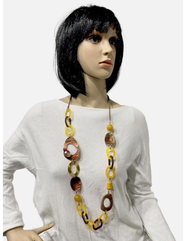 COLLARES MOSTAZA CON ESLABONES GRANDES FACIL DE CONJUNTAR