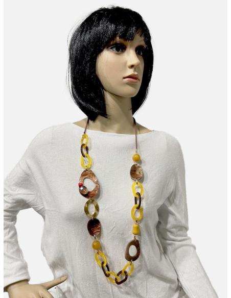COLLARES MOSTAZA CON ESLABONES GRANDES FACIL DE CONJUNTAR