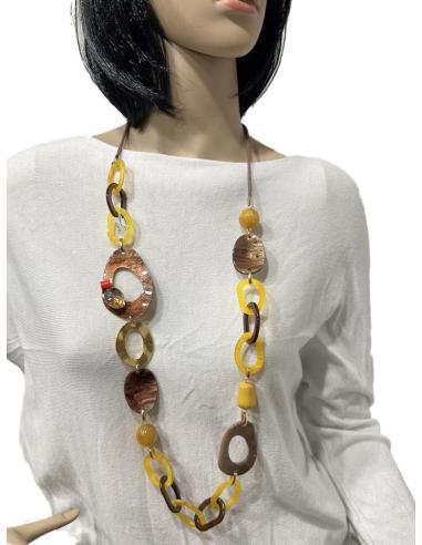 COLLARES MOSTAZA CON ESLABONES GRANDES FACIL DE CONJUNTAR