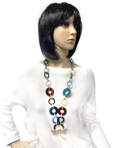 BONITOS COLLARES DE ESLABONES DE COLORES CON LIBELULA DORADA 2