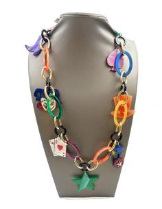 COLLARES COLORIDOS CON ARLEQUIN Y CARTAS IDEALES PARA LUCIR CON TODO