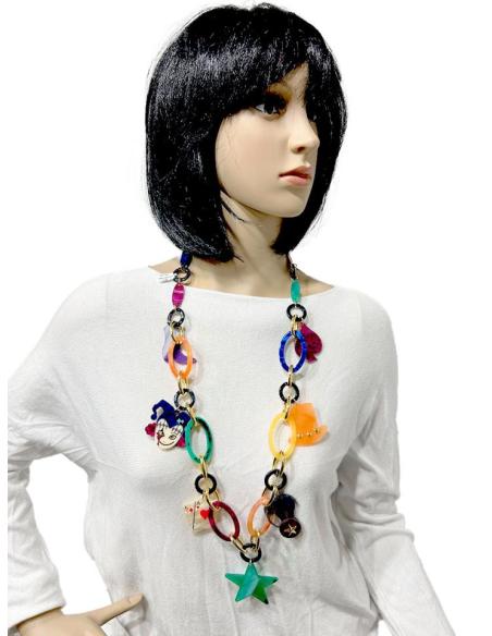 COLLARES COLORIDOS CON ARLEQUIN Y CARTAS IDEALES PARA LUCIR CON TODO