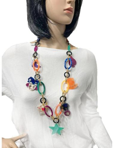 COLLARES COLORIDOS CON ARLEQUIN Y CARTAS IDEALES PARA LUCIR CON TODO