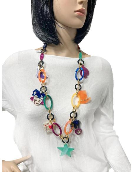 COLLARES COLORIDOS CON ARLEQUIN Y CARTAS IDEALES PARA LUCIR CON TODO