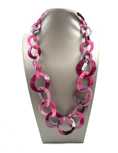 COLLARES FUCSIAS CON ESLABONES GRANDES COLOR MUY FAVORECEDOR