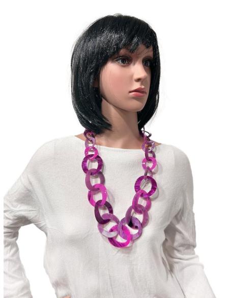 COLLARES FUCSIAS CON ESLABONES GRANDES COLOR MUY FAVORECEDOR
