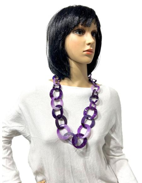 COLLARES MORADOS CON ESLABONES GRANDES MUY BONITOS