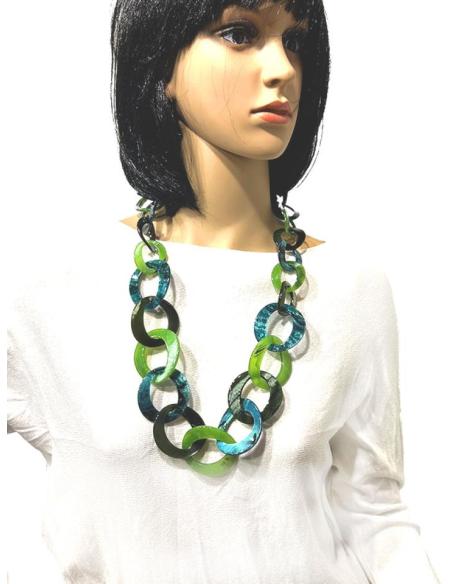 COLLARES VERDES CON ESLABONES GRANDES PRECIOSO COLOR MODA