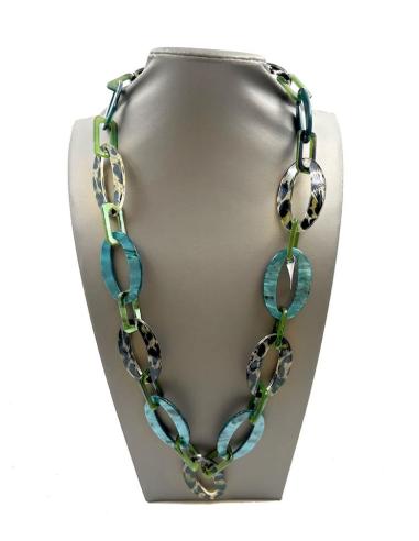 COLLARES ANIMAL PRINT CON IDEALES ESLABONES TONOS VERDES