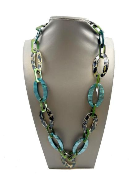 COLLARES ANIMAL PRINT CON IDEALES ESLABONES TONOS VERDES