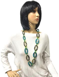COLLARES ANIMAL PRINT CON IDEALES ESLABONES TONOS VERDES 2