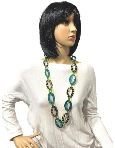 COLLARES ANIMAL PRINT CON IDEALES ESLABONES TONOS VERDES