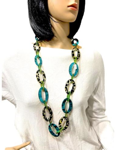 COLLARES ANIMAL PRINT CON IDEALES ESLABONES TONOS VERDES