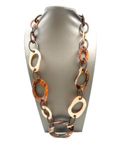 COLLARES NARANJAS CON ESLABONES GRANDES JUEGO DE FORMAS