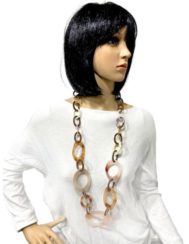COLLARES MARRONES CON ESLABONES GRANDES JUEGO DE FORMAS