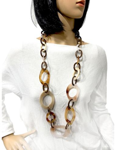 COLLARES MARRONES CON ESLABONES GRANDES JUEGO DE FORMAS