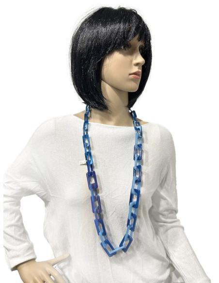 COLLARES LARGOS AZULONES CON ORIGINAL ESLABON RECTANGULAR