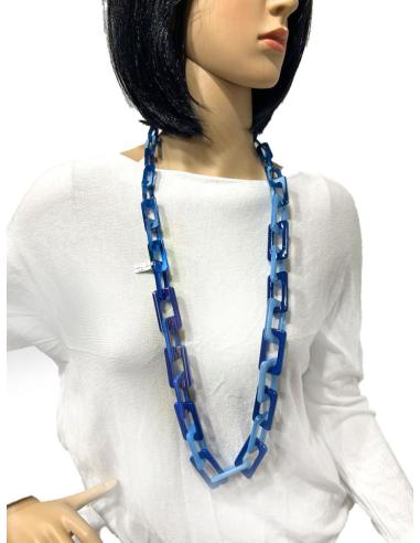 COLLARES LARGOS AZULONES CON ORIGINAL ESLABON RECTANGULAR