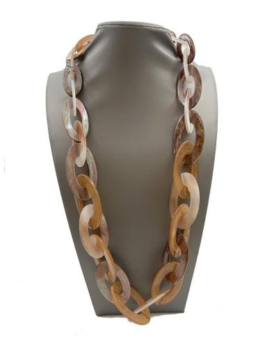 IDEALES COLLARES LARGOS DE ESLABONES EN TONOS MARRONES CARAMELO