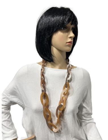 IDEALES COLLARES LARGOS DE ESLABONES EN TONOS MARRONES CARAMELO