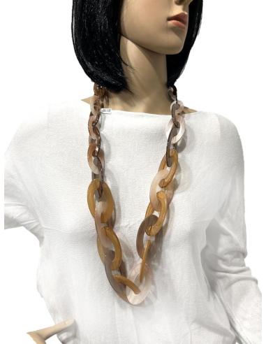 IDEALES COLLARES LARGOS DE ESLABONES EN TONOS MARRONES CARAMELO