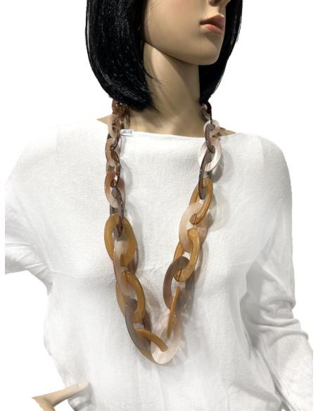 IDEALES COLLARES LARGOS DE ESLABONES EN TONOS MARRONES CARAMELO