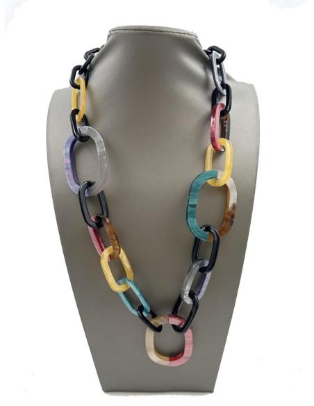 COLLARES BONITOS LARGOS DE ESLABON JUEGO DE COLOR Y DE FORMAS
