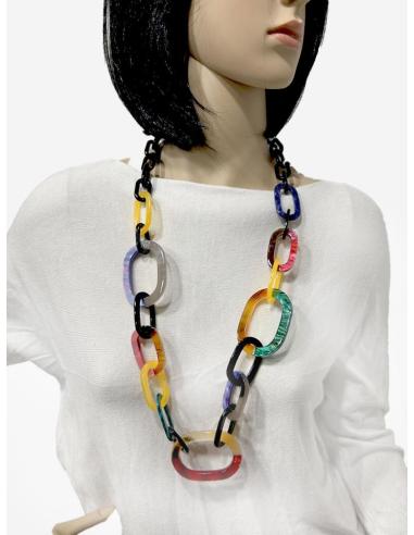 COLLARES BONITOS LARGOS DE ESLABON JUEGO DE COLOR Y DE FORMAS